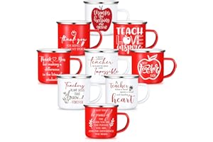 SEEWEY Teacher Appreciation Gift Bulk 12 oz Enamel Coffee Mug Thank You Cup for Teacher Appreciation Week Graduation Party Favor Teacher Team Employee Group Gifts for Teacher Nursing Teacher(9 Pcs)