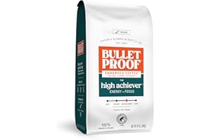 Bulletproof The High Achiever Ground Mushroom Coffee, 10oz, High Caffeine with Lion's Mane, B Vitamins and Adaptogens for Energy & Focus, Medium-Dark Roast