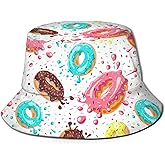 Donut Doughnut Bucket Hat Fisher Hat Travel Beach Sun Hat Outdoor Cap for Unisex Men Women