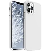 AOTESIER Shockproof Designed for iPhone 12 Pro Max Case, Liquid Silicone Phone Case with [Soft Anti-Scratch Microfiber Lining] Drop Protection 6.7 inch Slim Thin Cover, White