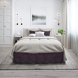 Nestl Purple Bed Skirt Twin Size, Pinch Pleat Twin