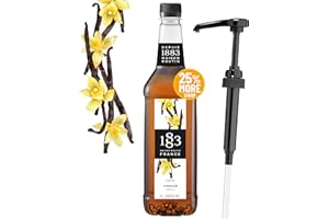 LITTLE SQUIRT SYRUP PUMP Vanilla Syrup for Coffee 33.8 Ounces — 1883 Vanilla Syrup with Pump, Made in France