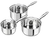 MICHELANGELO Stainless Steel Saucepan Set with Lids