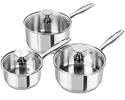MICHELANGELO Stainless Steel Saucepan Set with Lids