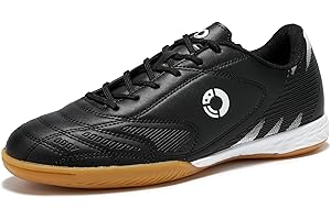 LEOCI Men's Indoor Soccer Cleats Trainer Rubber Futsal Shoes for Athletic Flat Outsole Training Sneaker