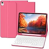 Lsmmpoba for iPad (A16) 11th/10th Generation Case with Keyboard 11/10.9 inch (2025/2022), Detachable Wireless Bluetooth iPad Keyboard Case Thin & Light with Built-in Pencil Holder, Pink