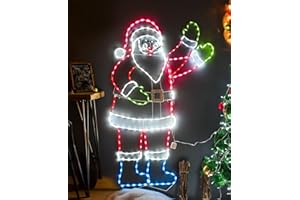 ZHOUDUIDUI 5FT 273 LED Santa Claus Light, Colorful Neon Light Sign Animated Christmas Decoration for Indoor Outdoor Yard Home Garden Christmas Festival Party Decoration