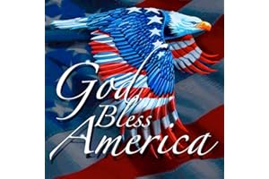 MVVMTOP DIY 5D Diamond Painting Kits for Adults,Eagle and Flag Gem Art Craft Paint with Round Diamonds for Home Wall Decor God Bless America(USA,30x30cm/11.8x11.8in)