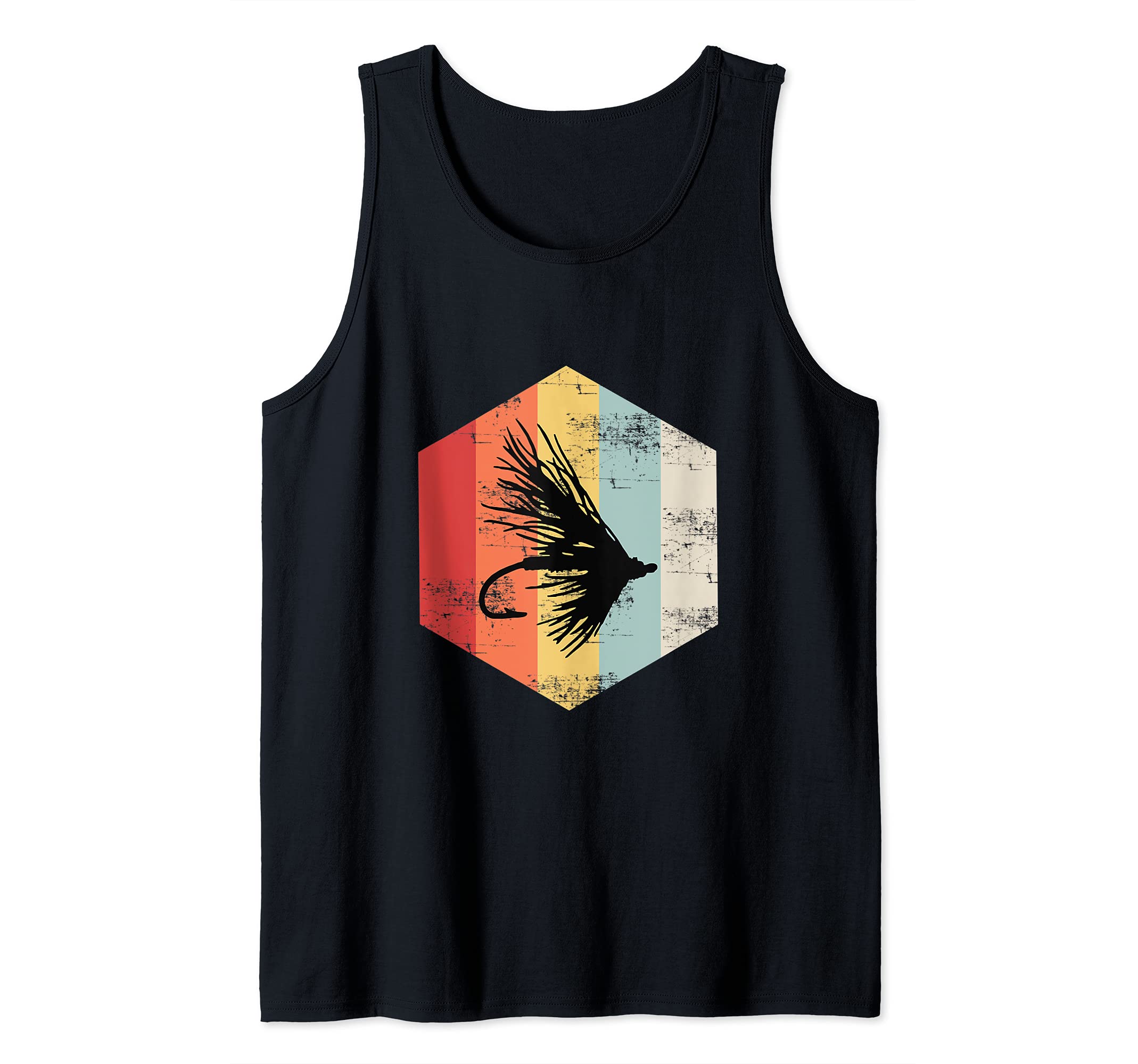 Vintage Retro Fly Fishing Lure Anglers Tank Top