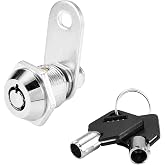 Kitmose 1 Pack Tubular Cam Lock with Keys 5/8" Cylinder Tubular Lock Pick | Different Keyed Tubular Locks Cylinder Safe Locks for Cabinet Secure Filing Drawers RV Storage Tool Box Locker Silver