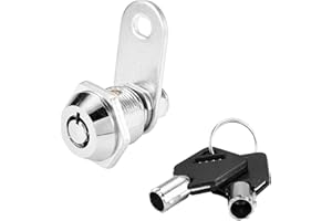 Kitmose 1 Pack Tubular Cam Lock with Keys, 5/8" Cylinder Cabinet Drawer Locks Keyed Different,Security for Cabinet Lock Secure Important Files and Drawers