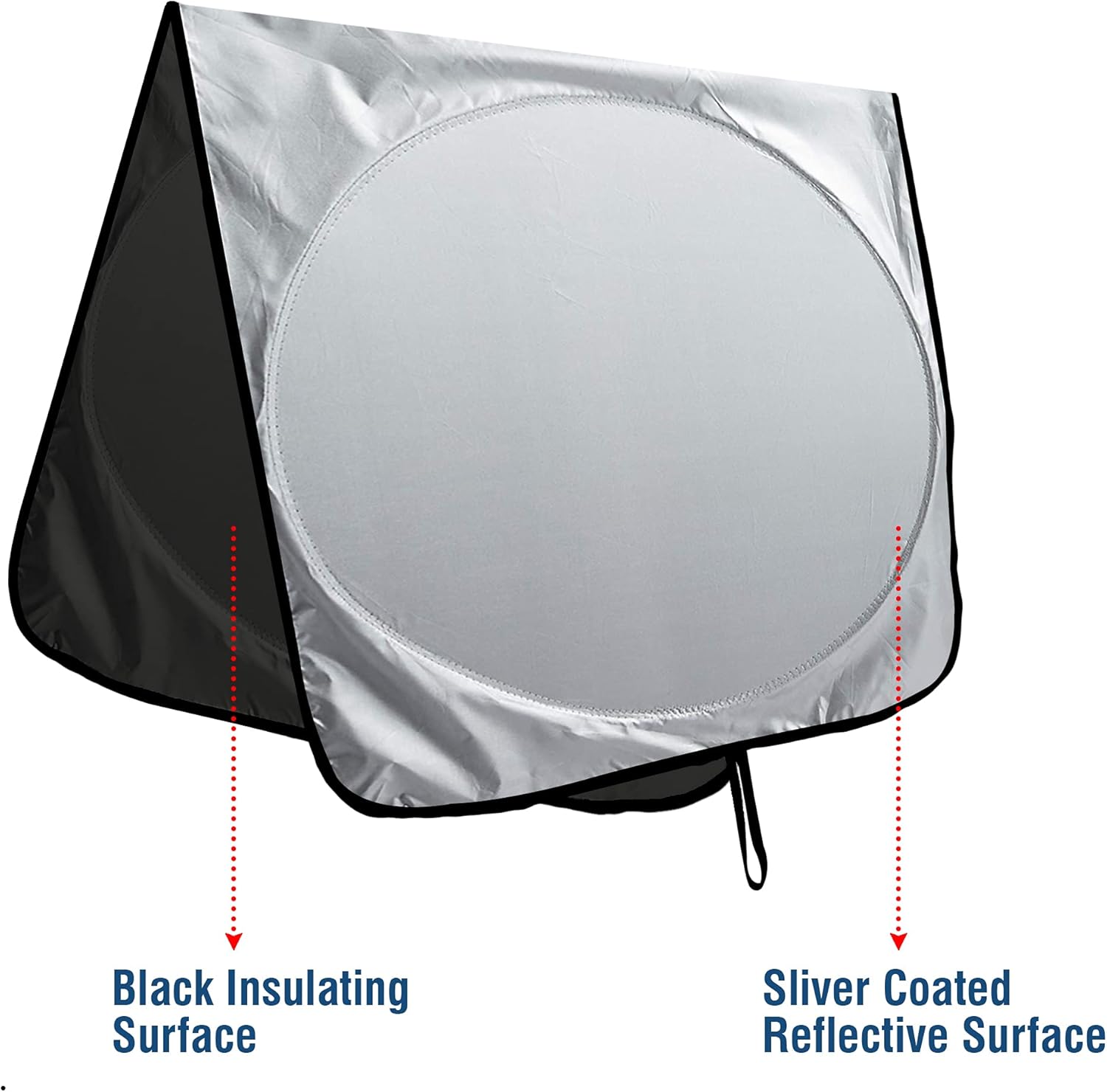 Enovoe Car Sunshades for Windshield with Bonus Drawstring Pouch Bag with Woven Logo. Premium 230T Reflective Material Blocks Heat. Windshield Cover Sun Shade Keeps Vehicle Cool - Large 63 x 33.8 in: Automotive