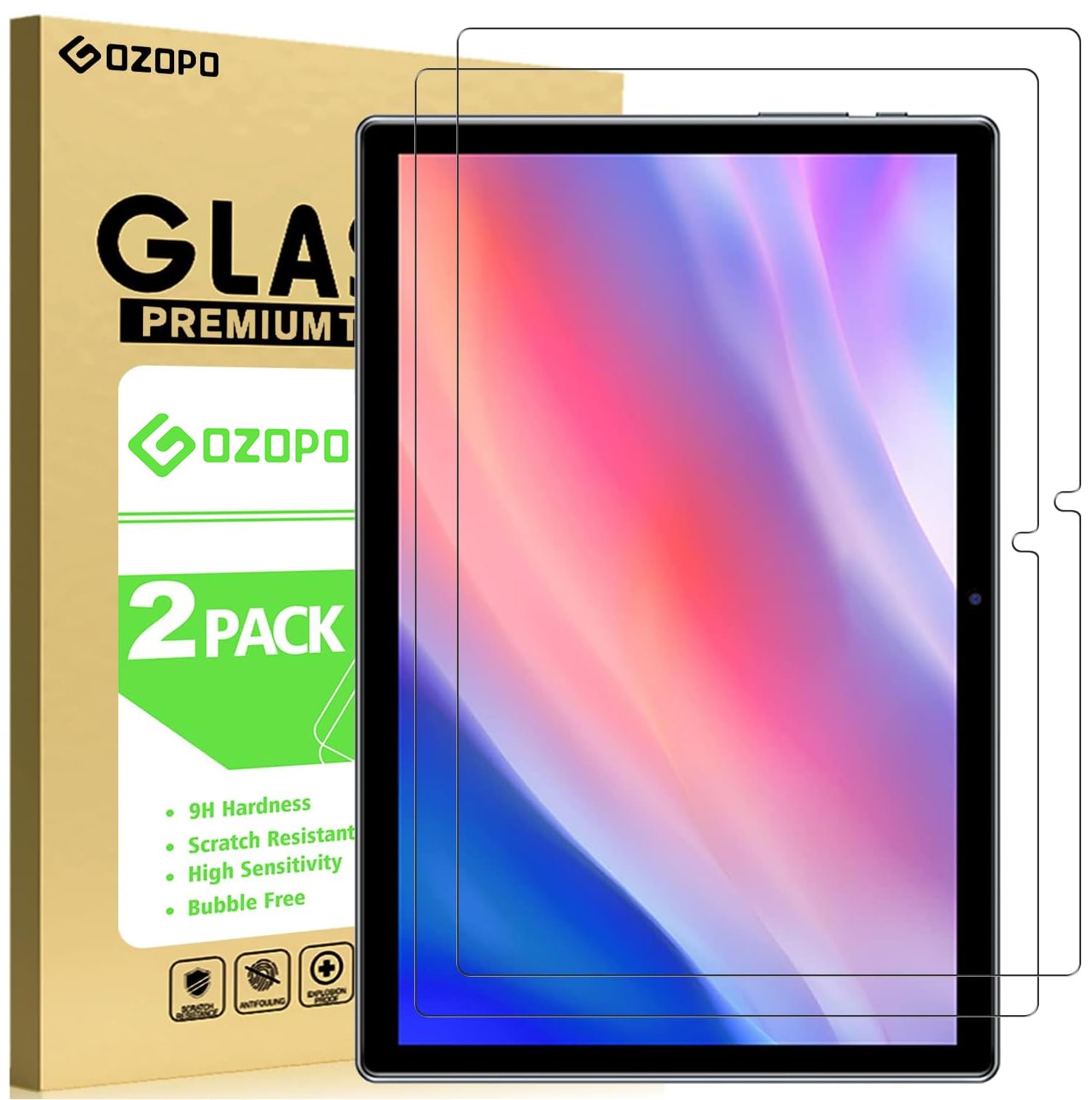 GOZOPO Screen Protector for Teclast P20HD/ Teclast P20S/ Teclast M40 10.1 inch tablet, Tempered Glass Film for Teclast M40S/ M40 Pro [Size : 233.3 mm x 152.4 mm]
