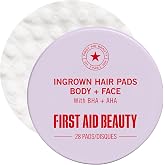 First Aid Beauty Ingrown Hair Pads with BHA and AHA | Dermatologist-Tested Post-Shave Treatment to Prevent Razor Bumps &amp; Exfoliate Underarms &amp; Bikini Area, Sensitive Skin