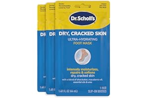 Dr. Scholl's Dry, Cracked Skin, Ultra Hydrating Foot Mask, 3 Pairs Moisturizing Socks: Intensely Moisturizes Repairs and Soft