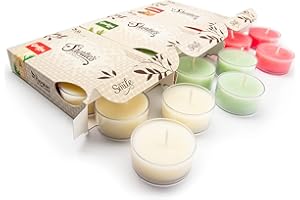 SHORTIE'S CANDLE COMPANY Dickens' Premium Tealight Candles Variety 3 Pack - 18 Highly Scented Tea Lights - Natural Fragrance Oils - Christmas & Holiday Collection