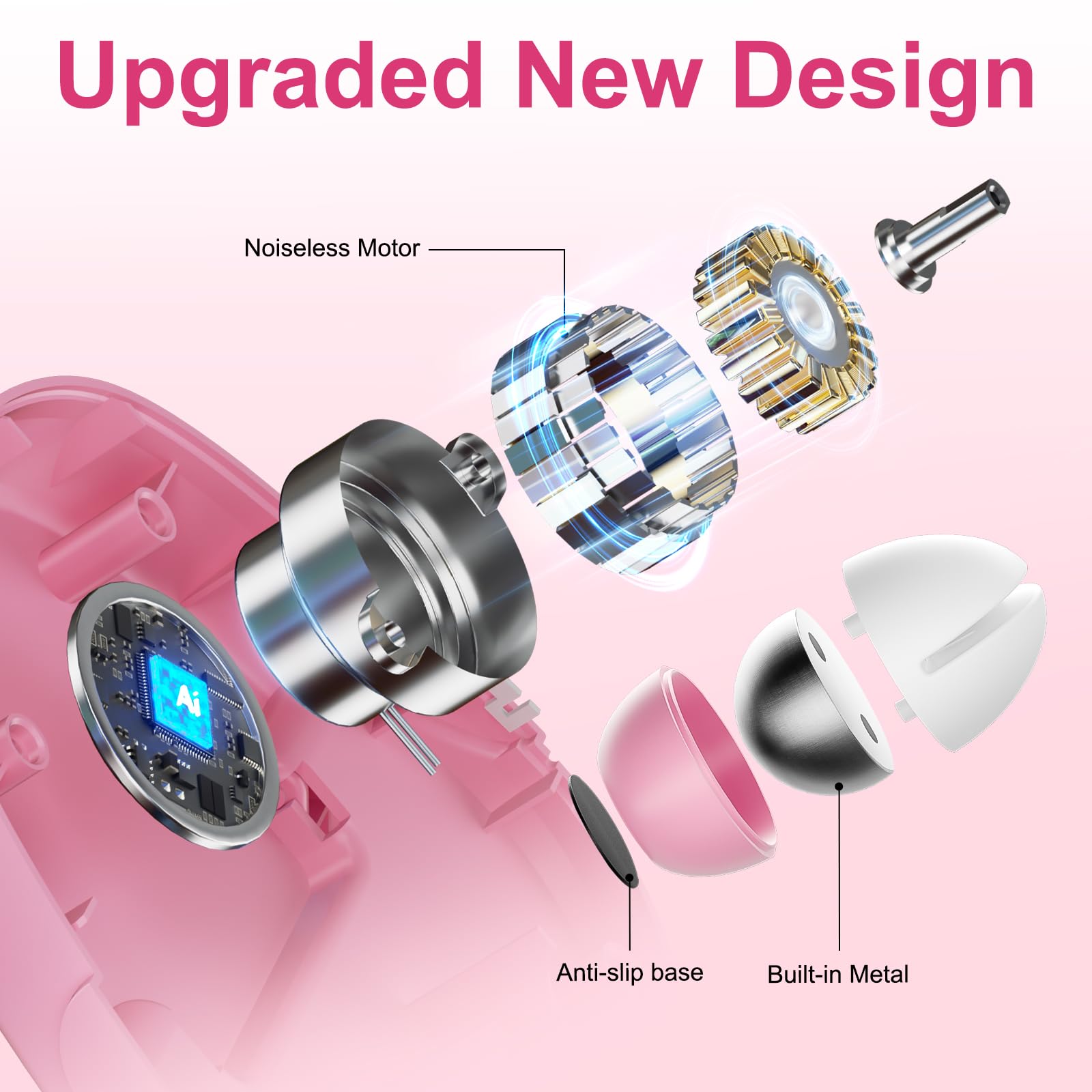 Pskfvre Cordless Electric Bead Spinner for Jewelry Making,2-in-1 Clay & Seed Bead Spinner,Bracelet & Necklace Maker Machine with Bead Needles and Thread,USB Charging,Pink (Beads Included)