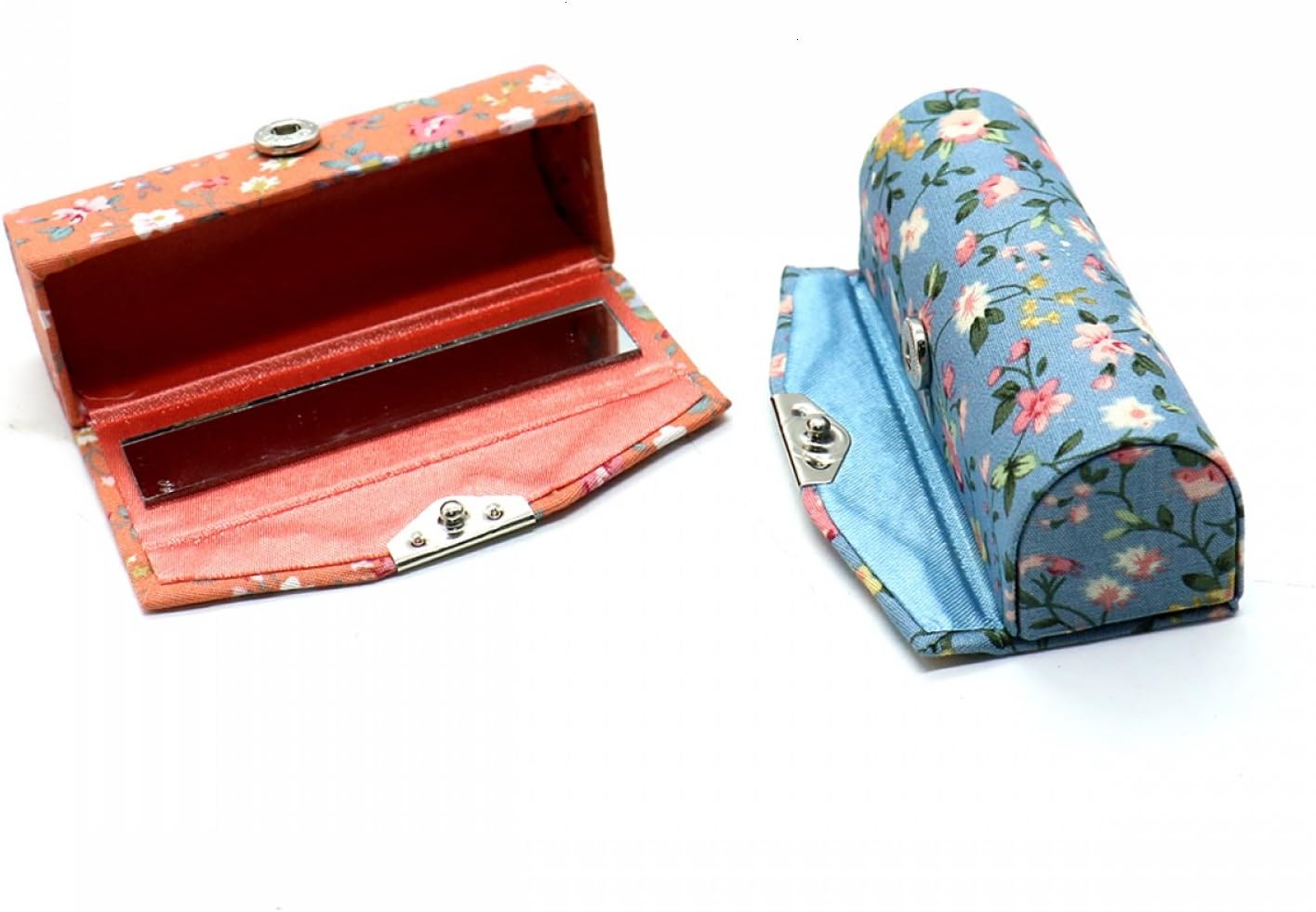 SenseYo 4 Pcs Ladies Floral Lipstick Case Holder with Mirror, Cosmetic Storage Kit Makeup Travel Cases Organizer Bag for Purse: Home & Kitchen