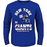 NFL Kids Youth 8-20 Officially Licensed Distressed Team Helmet Logo Long Sleeve T-Shirt