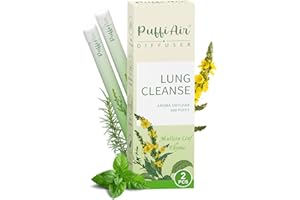 PUFFIAIR Herbal Diffuser Pen with Extracts of Mullein, Thyme and Mint for Lung Cleansing, Breathing Improvement, Oral Air Freshening and Quitting Bad Habit - 300 Uses (Green 2 Packs)