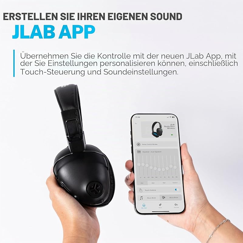 Studio Pro+ Bluetooth Kopfhörer Over-Ear - Kabellos 65+ Std., Schwarz