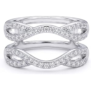 BAGOLIKA Ring Enhancer for Engagement Rings Guard Enhancer Wrap 925 Sterling Silver Cz Size 5-10