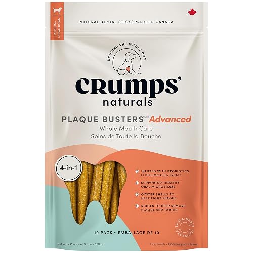 Crumps' Naturals, Plaque Busters Advanced - Whole Mouth Care Dental Sticks, 270 g, Dog Treats