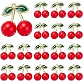LEGENTLISUR Cherry Charms for Jewelry Making Cute Fruit Bracelet Charms Pendants for Necklaces DIY Crafts Keychain Gift Supplies