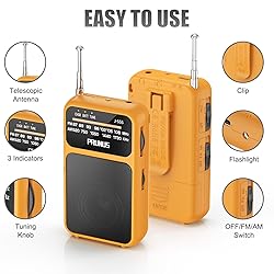 PRUNUS J-555 Pocket Radio AM FM USB-C