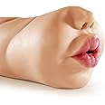 oyiyeyiyo Realistic Mouth Male Masturbator, Deep Throat Pocket Pussy Blow Job Stroker with Teeth and Tongue, Male Sex Toys for Men Masturbation, Sex Doll Adult Toy for Oral Sex (Light Brown)