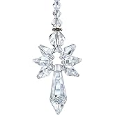 Rainbow Guardian Angel Suncatcher for Mom Crystal Angel Ornaments for Home/Car Decoration & Porch Decor & Hanging Valentines Day Gift (Clear)