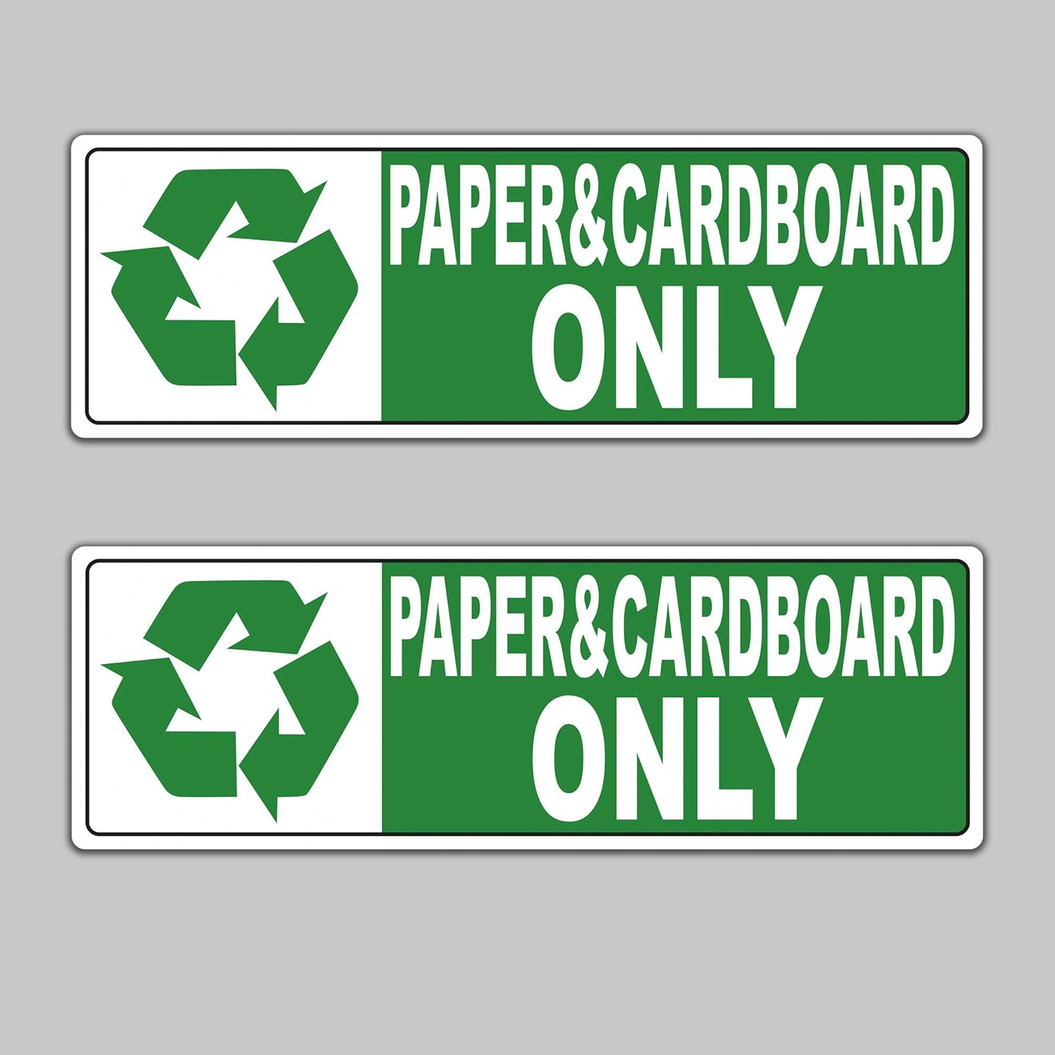 Recycle Paper Sticker | Size 3" x 9" | Recycle Paper & Cardboard Decal set of 2