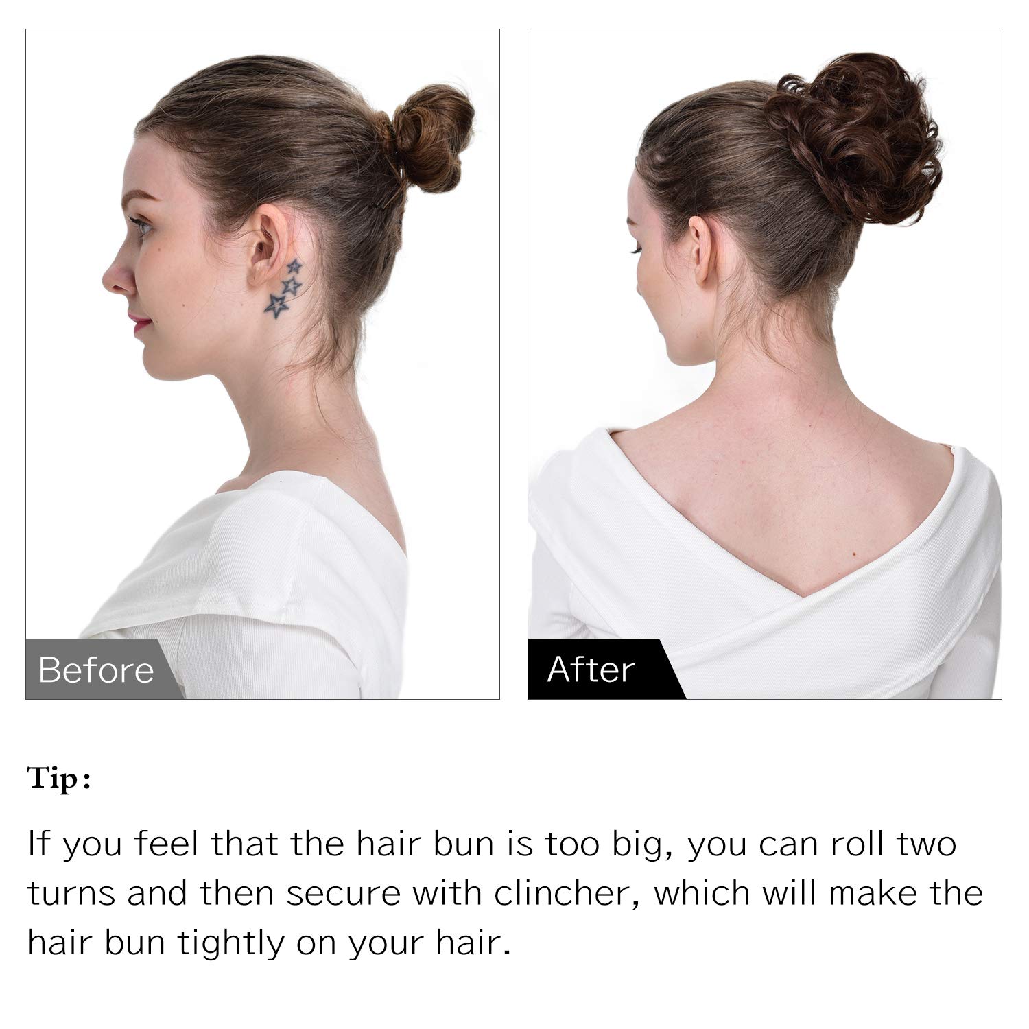 Feshfen Synthetic Hair Bun Extensions Messy Hair Scrunchies Hair