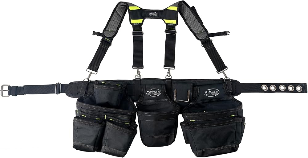 Dead On Tools 1680 Denier Poly Framers Tool Belt with Suspenders HDP369857