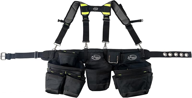 Dead On Tools 1680 Denier Poly Framers Tool Belt with Suspenders HDP369857