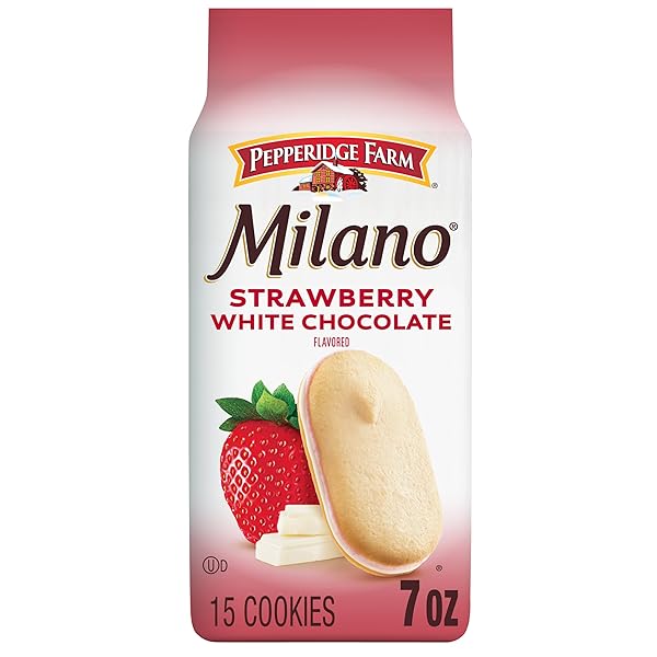 PEPPERIDGE FARM MILANO WHITE CHOCOLATE STRAWBERRY FLAVORED COOKIES,...