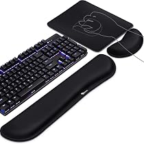 Set Repose-poignets Ergonomique En Mousse Mémoire – Pour Clavier Et Souris – Coussin Bord De Bureau En L – Anti-dérapant