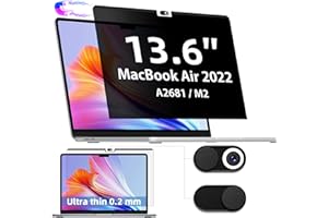 IPROKKO Magnetic MacBook Air 13.6 Privacy Screen, Compatible with MacBook Air 13.6 Inch 2022 Model (M2 Chip A2681), Removable Matte Anti Glare Blue Light 13In Mac Laptop Screen Protector Filter