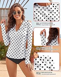 WOWENY Women Rash Guard Long Sleeve Swimsuit Top
