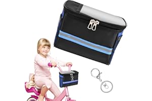 NOWHYX Kids Bike Basket, Front Frame Scooter Basket Bag, Bicycle Handlebar Bag for Boys Girls with Zipper, Bike Decoration for Most Children's Bikes Like Tricycle, Balance Bik-e(COLOR:Blue)