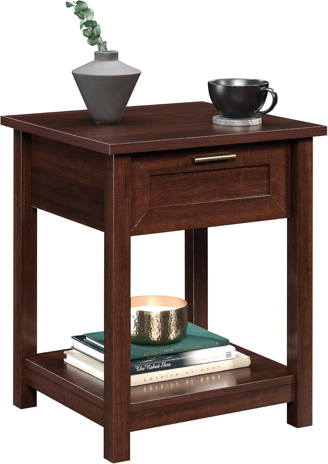 Sauder Brookland Side Table, L: 19.84" x W: 18.66" x H: 23.9", Select Cherry: Kitchen & Dining