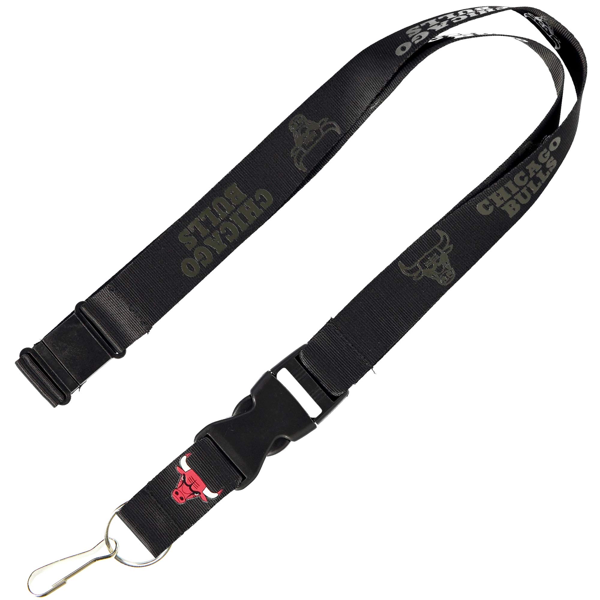 aminco NBA Chicago Bulls Team Lanyard, Black on Black