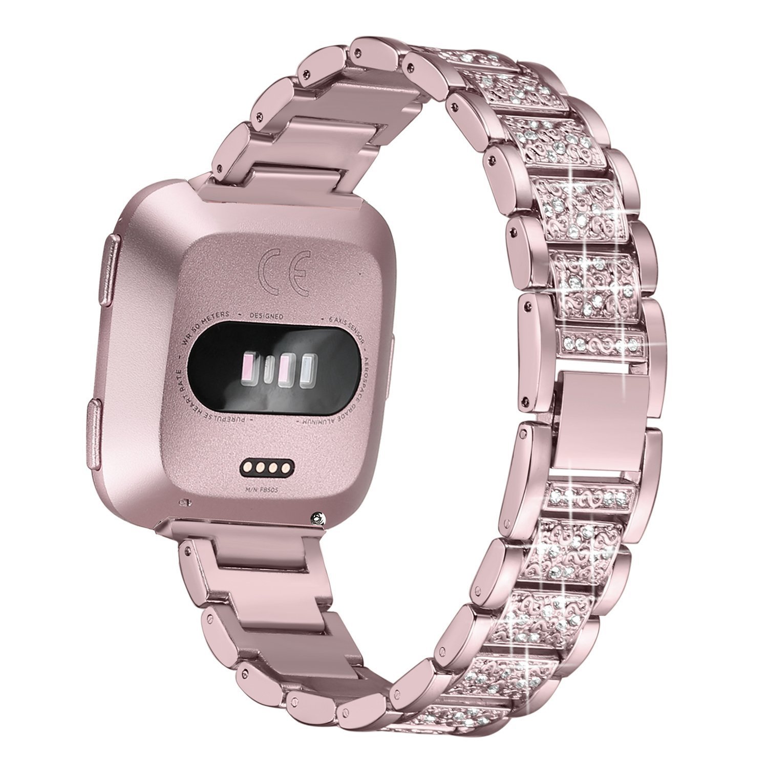 Gimuk Metal Strap Compatible for Fitbit Versa 2 Straps for Women Men, Bling Rhinestone Stainless Steel Replacement Watch Wrist Band Accessories Bracelet for Fitbit Versa 2/Versa/Versa Lite/Versa SE