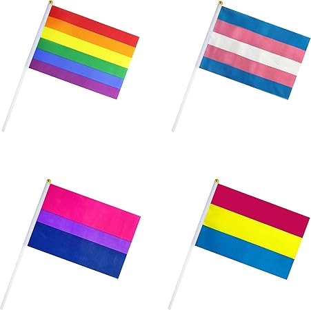 Autop 50 Stuck Rainbow Gay Pride Flag Kleine Mini Transgender Transgender Transgender Bi Pansexuelle Pan Stick Flaggen Lgbt Party Dekorationen Amazon De Garten