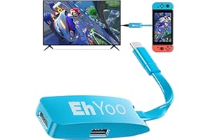 EhYoo Portable Switch Adapter USB Type C to HDMI Adapter for TV Docking Mode Compatible with Nintendo Switch, Steam Deck, Samsung Dex Station and S21/S20/Note20/TabS7 4K 60Hz for Travel