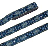 PH PandaHall 1.3 Inch Vintage Jacquard Ribbon, 7 Yards Emobridered Woven Ribbon Boho Fabric Sewing Woven Ribbon Persian Floral Trim Fringe Decor Trim for Ramadan Clothing Embellishment Decoration