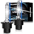 POLARPRA D4S HID Headlight Bulbs - 6000K Daylight White 35W 7600LM Super Bright Xenon Replacement High Low Beam Headlights Bulbs Set D4C/D4R HID Bulbs for Cars, 5 Years Lifetime - Pack of 2