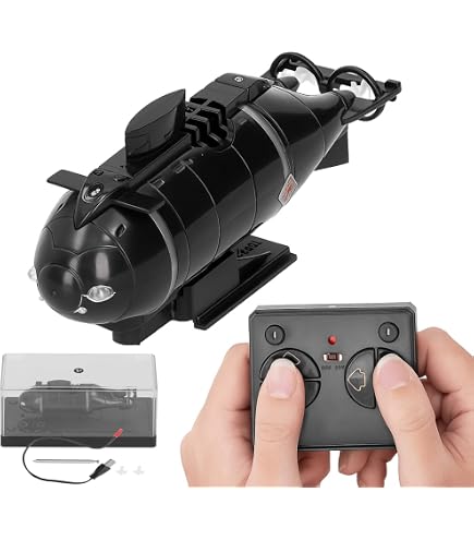Submarino RC 2.4G De 6 Canales Con Control Remoto - Modelo Mini Con Funciones De Avance, Retroceso Y Flotación - Juguete Educativo Para Niños De 6 A 12 Años