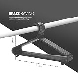 KEPLIN 25 Pack Plastic Coat Hangers with Trouser Bar Charcoal 37.5 cm view 2