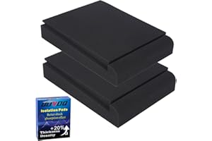 QDVDQ 2 Pack Studio Monitor Isolation Pads, Acoustic Isolation Pads, Angled Speaker Foam Stand, High Density Acoustic Foam, for 5 - 6 Inch Speakers Black